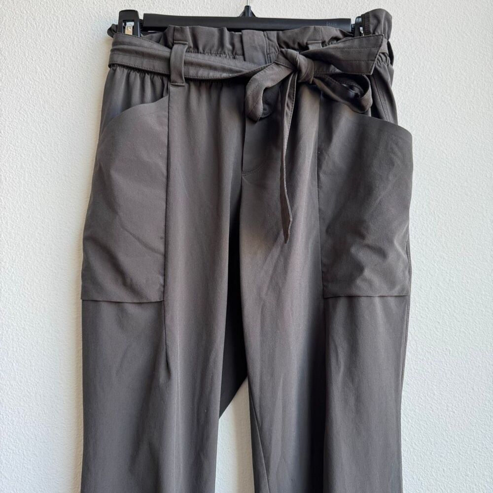 Athleta Skyline Pants Womens Size 2 XS Gray Grey Elastic Waist Stretch Belted - Picture 3 of 10